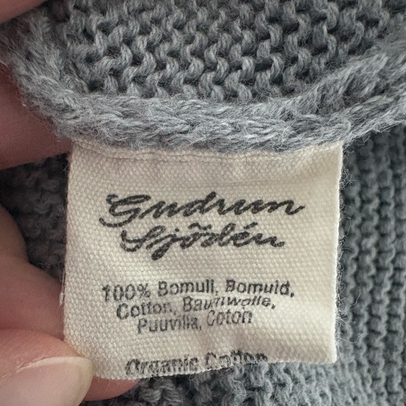 Gudrun Sjödén 100% Organic Cotton Grey Textured Knit Sweater | Size XL - Picture 5 of 5